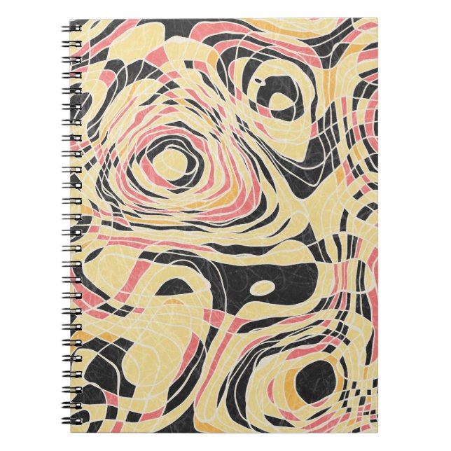 Carnet motif de géo de ligne Abstraite, dessin topographi (Devant)