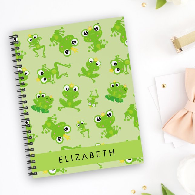 Carnet Motif de grenouille, Grenouille verte, Prince de g (Créateur téléchargé)