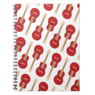 Carnet Motif de guitare rouge