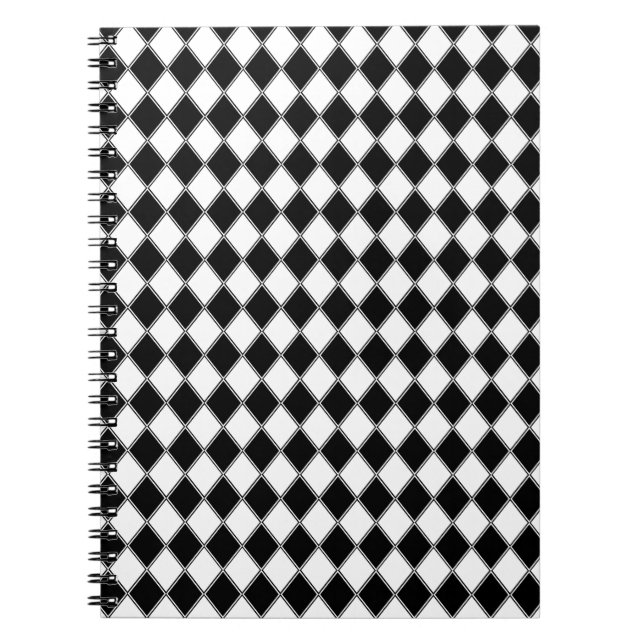 Carnet Motif de Jacquard Diamant noir et blanc (Devant)