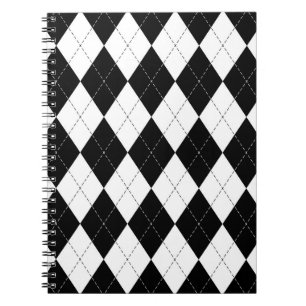 Carnet Motif de Jacquard géométrique noir blanc