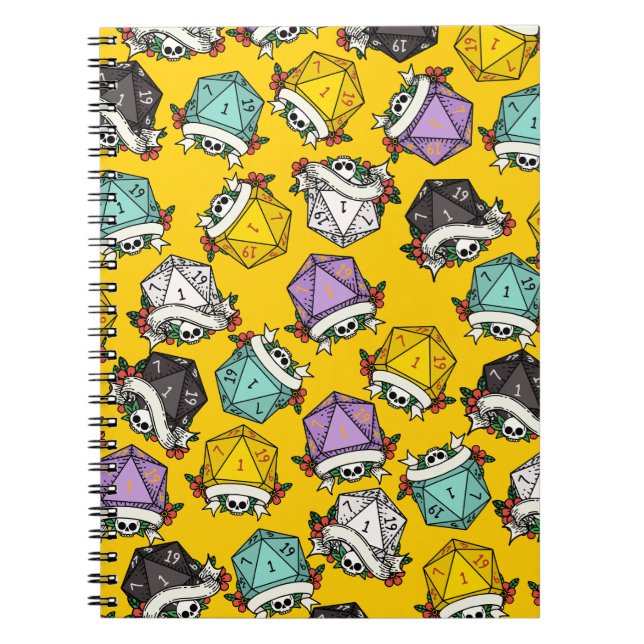 Carnet Motif de jeu de dés D20 (Devant)