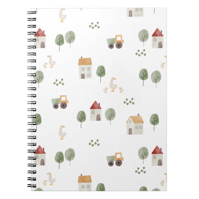 Carnet Motif de la ferme d'aquarelle (Devant)