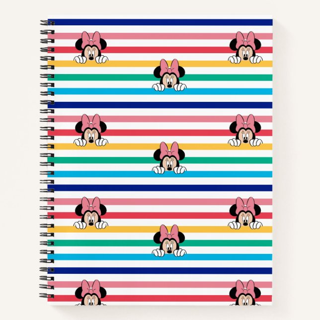 Carnet Motif de la souris Peekaboo Rainbow Minnie (Devant)