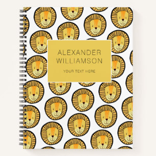 Carnet Motif de lion amusant 