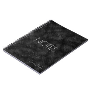 Carnet Motif de luxe en faux parties scintillant noir