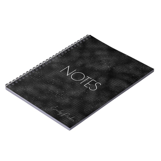 Carnet Motif de luxe en faux parties scintillant noir (Côté gauche)