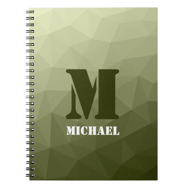 Carnet Motif de maille géométrique vert clair de l'armée (Devant)