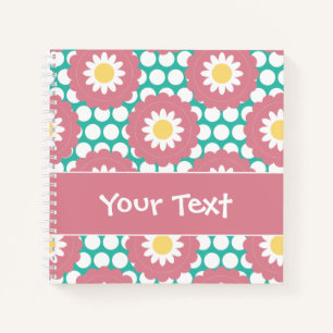 Carnet Motif de marguerite rétroélectrique
