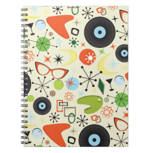 Carnet Motif de mode rétro des années 50 et 60
