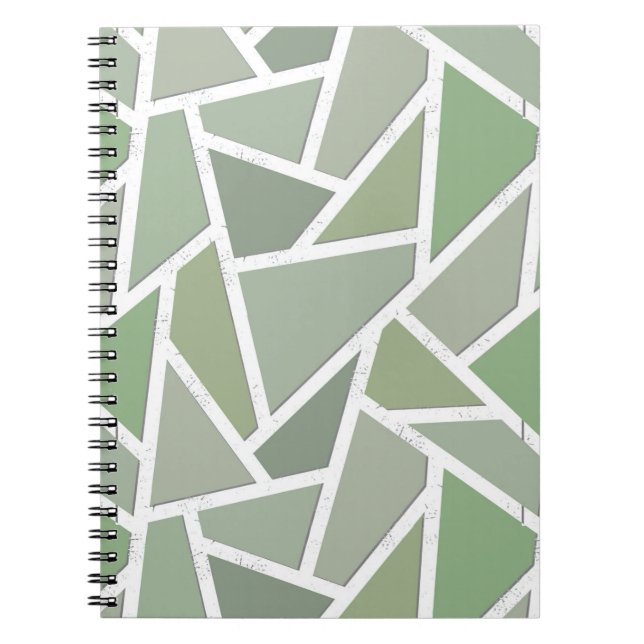 Carnet Motif de mosaïque vert olive (Devant)
