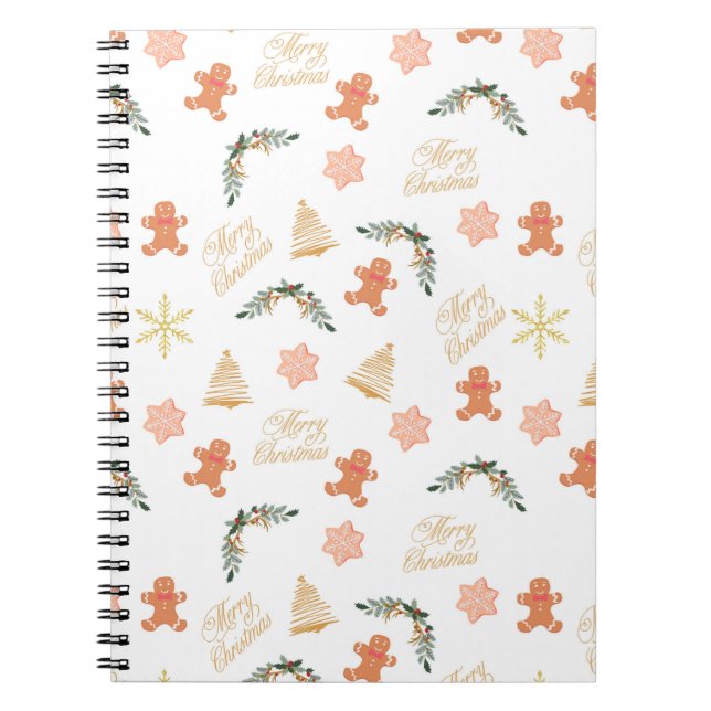 Carnet motif de noël avec biscuits d'arbre de noël (Devant)