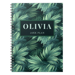 Carnet Motif de palmier tropical jungle verte gras