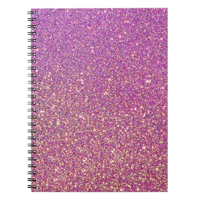 Carnet Motif de Parties scintillant rose fille (Devant)