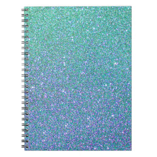 Carnet Motif de Parties scintillant Turquoise bleu vert t