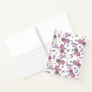 Carnet Motif de patin à roulettes licorne fille skater mi