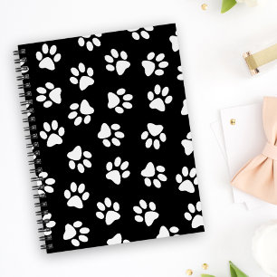Carnet Motif de pattes, Pattes de chien, Pattes blanches
