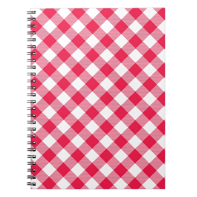 Carnet Motif de pays En vichy rouge classique (Devant)
