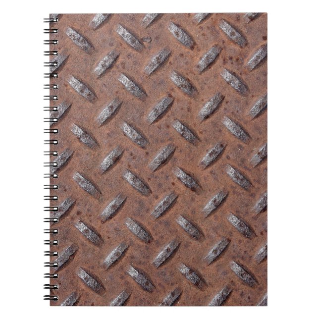 Carnet Motif de plaque diamant rouillé (Devant)