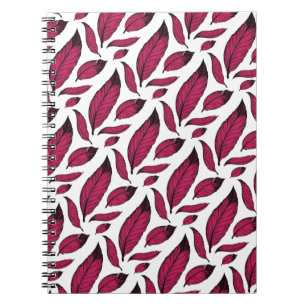 Carnet Motif de plume rose vibrant
