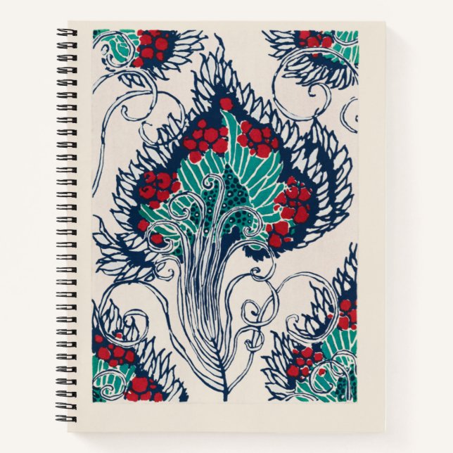 Carnet Motif de pochoir botanique en Art Nouveau (Devant)