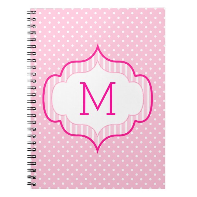 Carnet Motif de point fait sur commande rose Girly de (Devant)