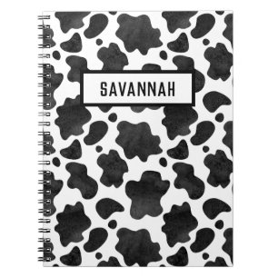 Carnet Motif de points de vache Poster de animal noir et