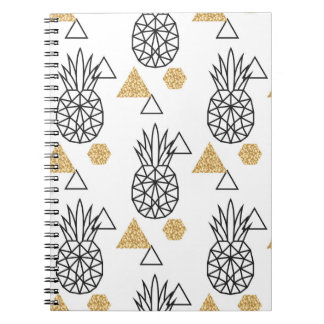 Carnet Motif de points d'or géométriques à ananas.