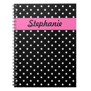 Carnet Motif de points Polka blanc et noir