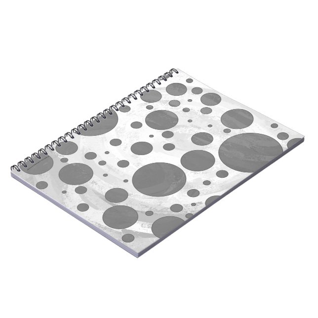Carnet Motif de points Polka gris ardoise (Côté gauche)