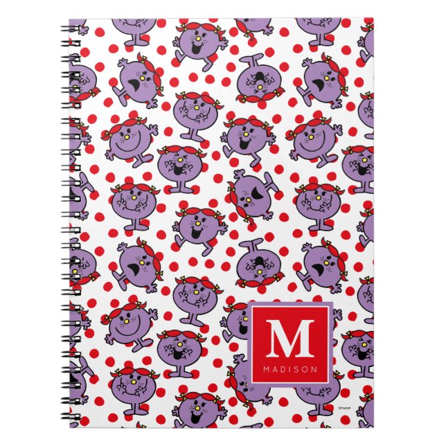 Carnet Motif de points Polka Rouge | Ajoutez votre nom (Devant)