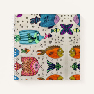 Carnet Motif de poissons tropicaux colorés