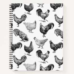 Carnet Motif de poulet de la ferme Retro Country