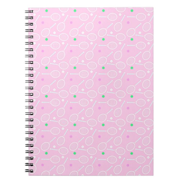 Carnet Motif de raquette de tennis Pastel Pink (Devant)