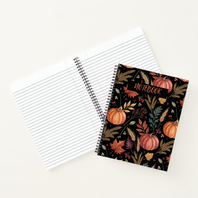 Carnet Motif de récolte d'automne Watercolor (Intérieur)