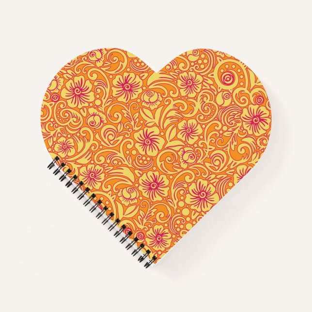 Carnet Motif de rêve floral Tangerine (Devant)