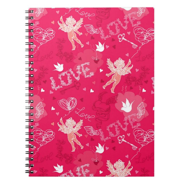 Carnet Motif de Saint-Valentin avec le cupidon (Devant)