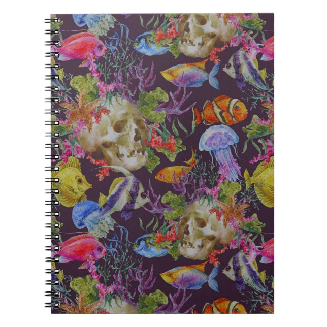 Carnet Motif de Sea Life Grunge (Devant)