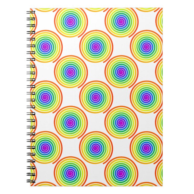 Carnet Motif de spirale arc-en-ciel (Devant)