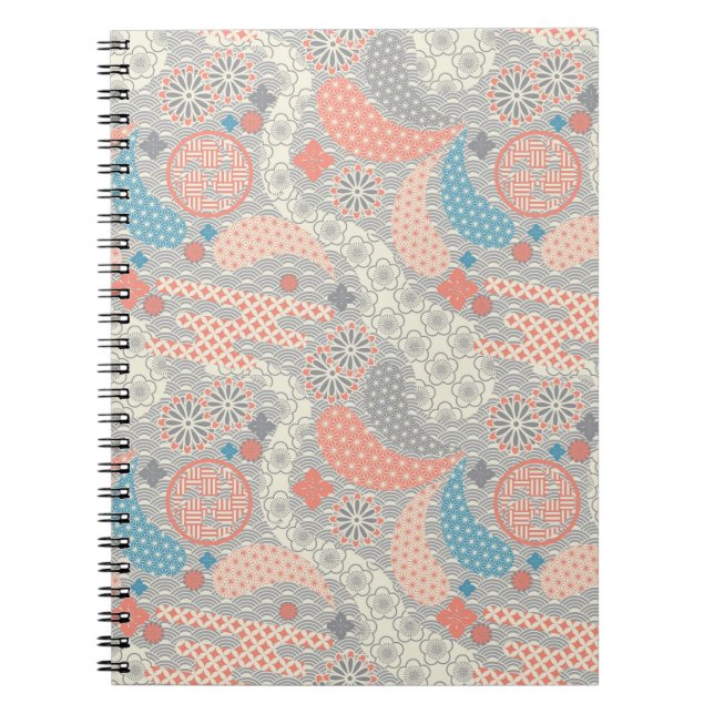 Carnet Motif de style japonais. Illustration (Devant)