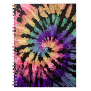 Carnet Motif de teinture. shibori arc-en-ciel dessiné à l