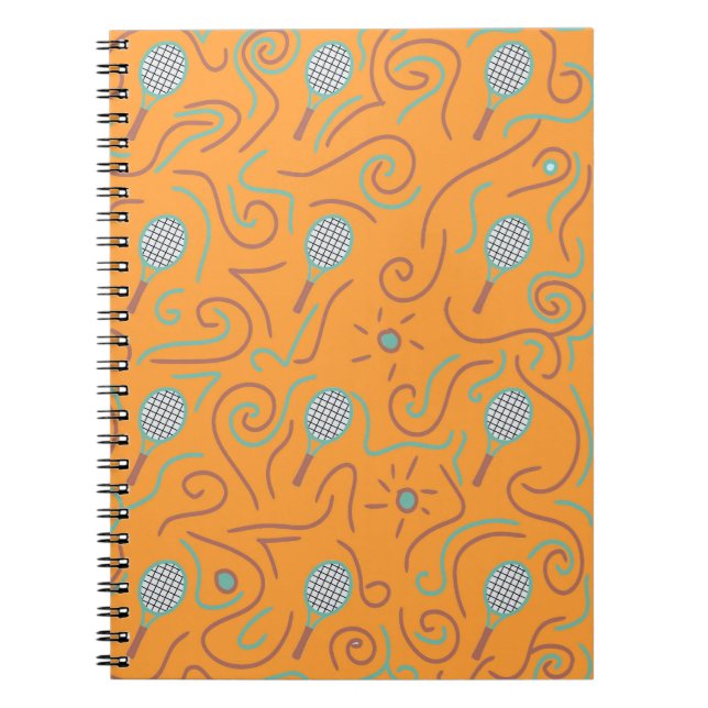 Carnet Motif de tennis Orange (Devant)