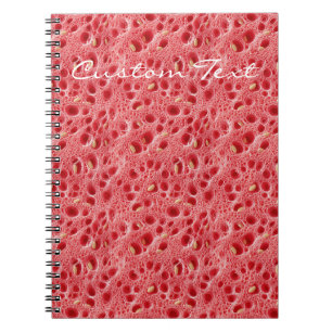 Carnet Motif de texture de chair de pastèque personnalisé