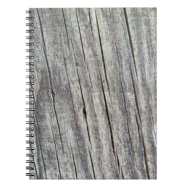 Carnet Motif de texture patiné à planches en bois (Devant)