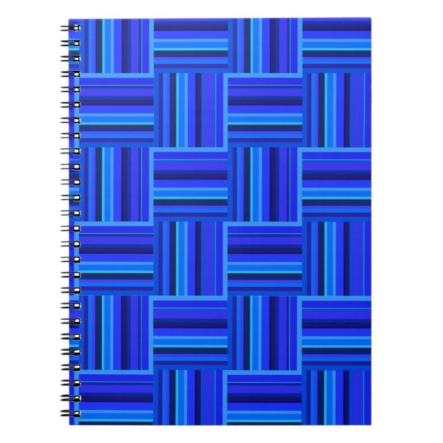 Carnet Motif de tissage à bandes bleues (Devant)