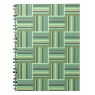 Carnet Motif de tissage à rayures vert olive