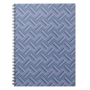 Carnet Motif de tissage en diagonale gris bleu
