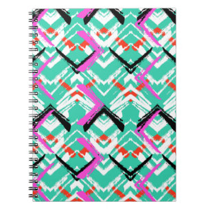 Carnet Motif de zigzag turquoise tiré par la main