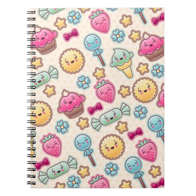 Carnet Motif d'enfant de Kawaii avec des griffonnages (Devant)