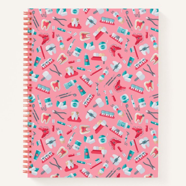 Carnet Motif dentaire rose (Devant)